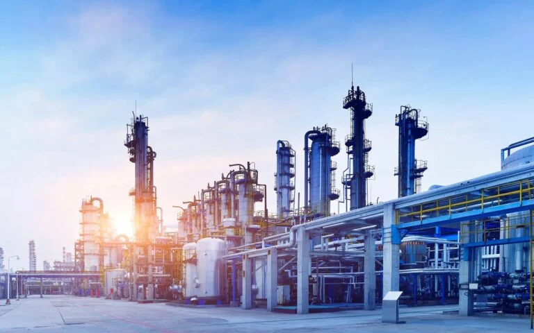 Industrial plant at sunrise