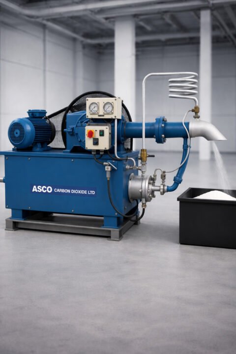 ASCO C500 Pelletierer zur Trockeneisproduktion in industrieller Umgebung